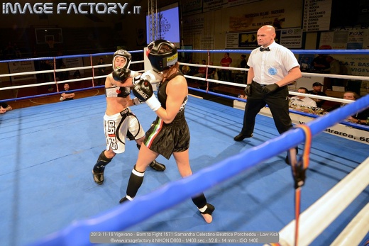 2013-11-16 Vigevano - Born to Fight 1571 Samantha Celestino-Beatrice Porcheddu - Low Kick